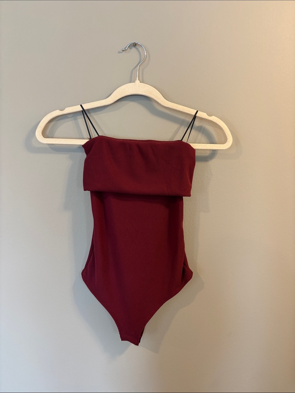 Burgundy Sleeveless Bodysuit